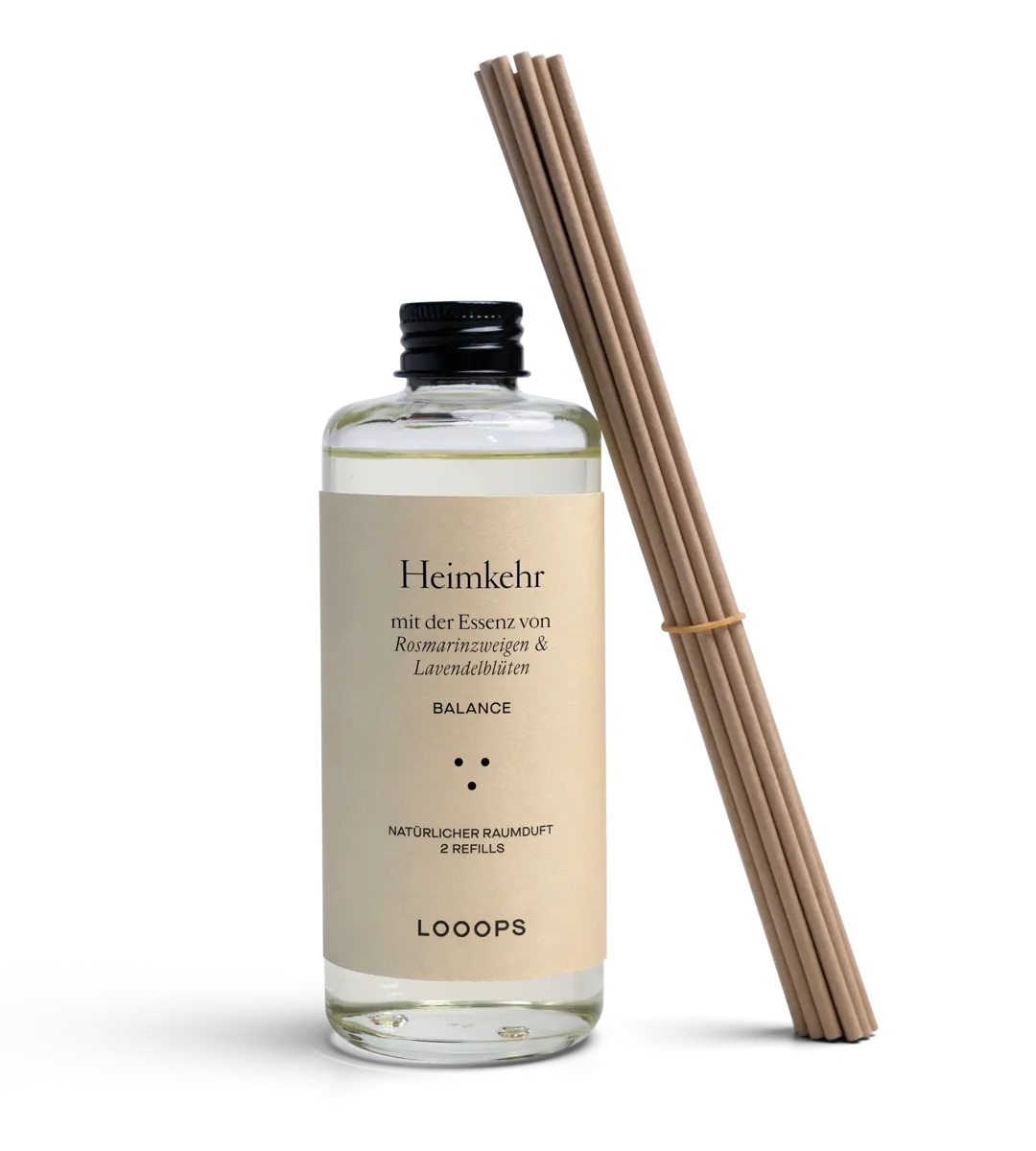 Glass bottle room fragrance Heimkehr with paper sticks