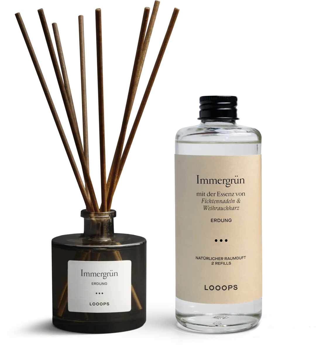 Immergrün Set - Reed diffuser and refill
