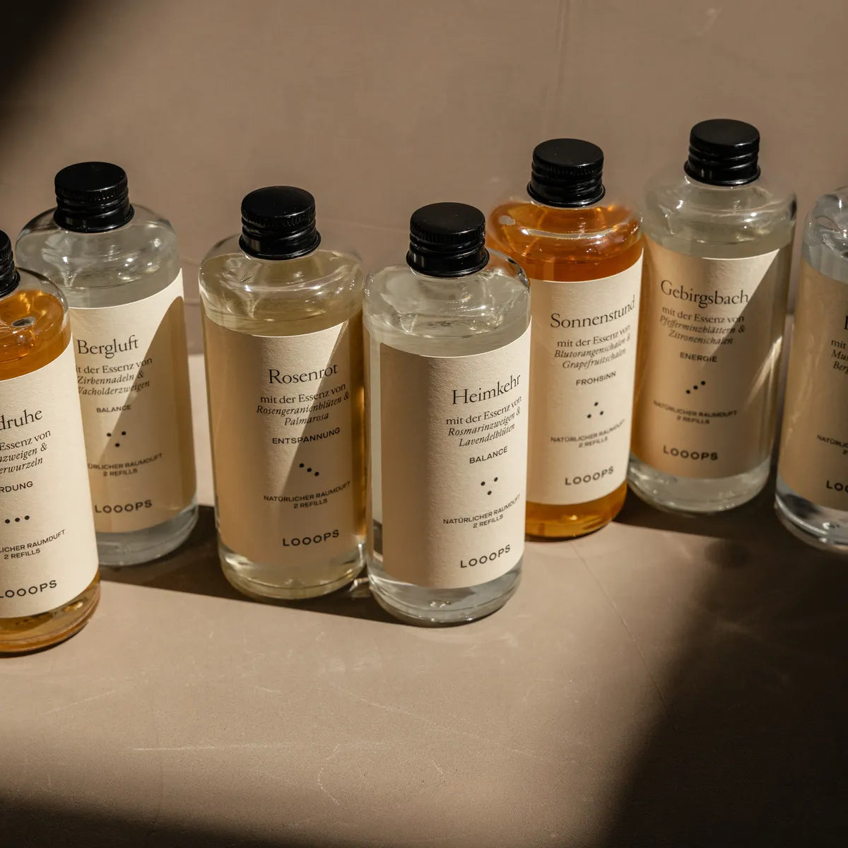 Glass bottles next to each other