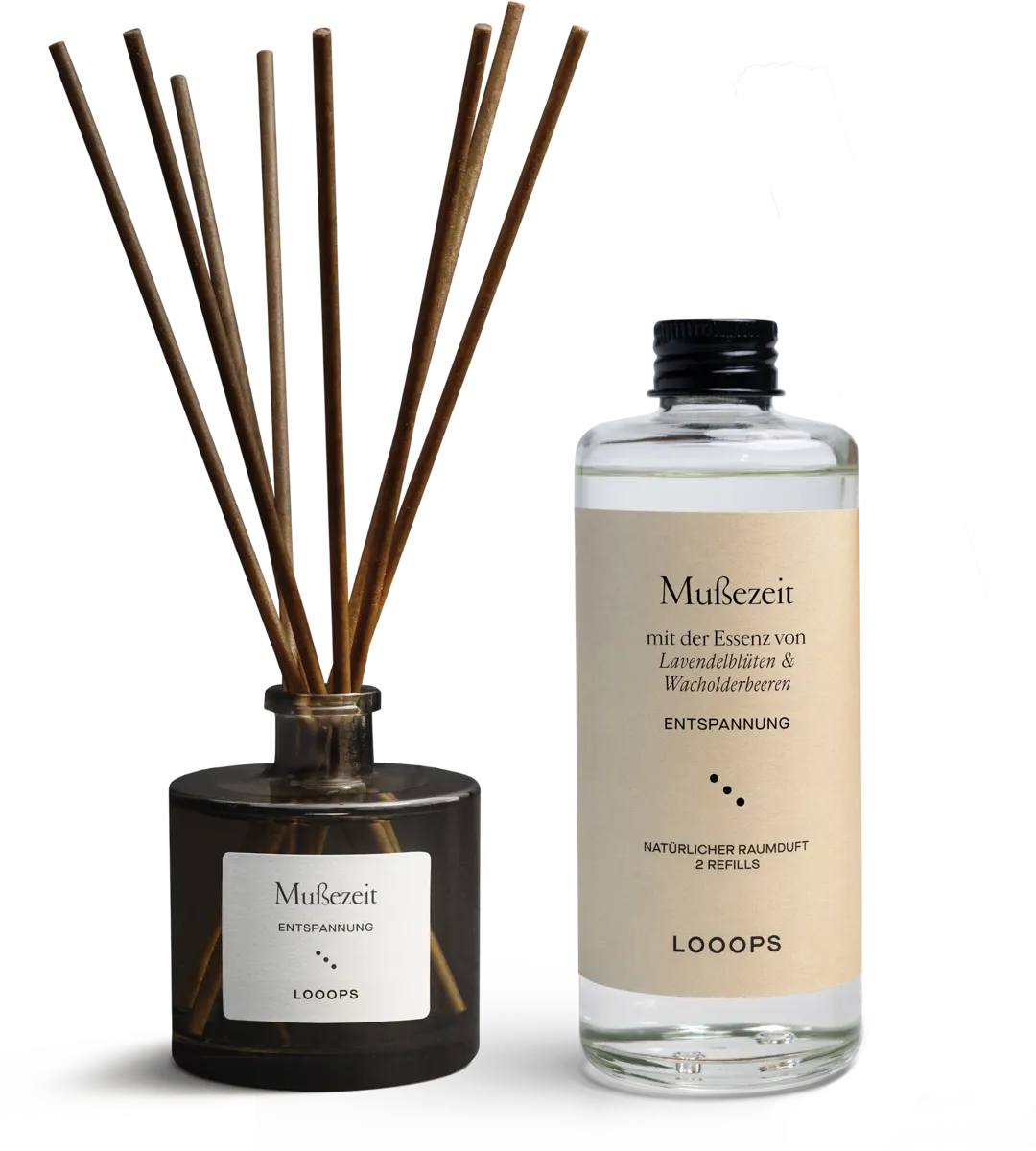 Reed diffuser Mußezeit with glass bottle