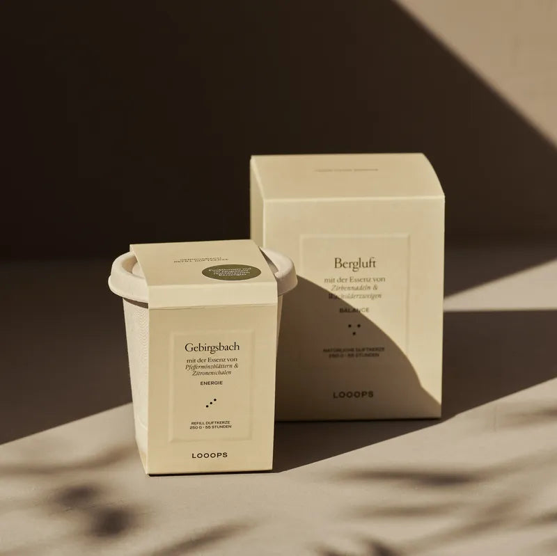 Refill scented candle with packaging